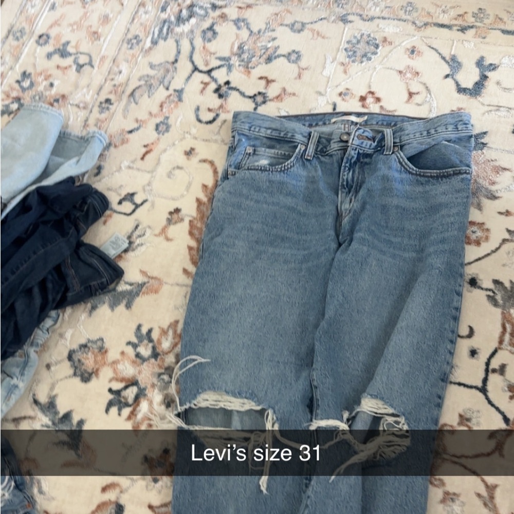 Levi's Women's Distressed Blue Straight Leg Jeans